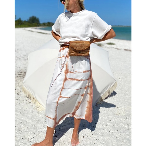 Emerson Fry DRAWSTRING SKIRT - TIE DYE TERRACOTTA Size S - Picture 3 of 12